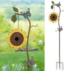 BAYN 57” Bird Houses Stake for Outside, Metal Wild Bird Feeder Birdhouse Stake Pole with Sunflower Design Outdoor Decorations for Patio, Backyard, Garden by CozyNest Decor