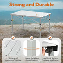 Large 46.4" Camping Table for 2-6 People - 220lbs Capacity Heavy Duty Foldable Outdoor Table with Aluminum Roll-Up Top & Carry Bag, Portable Picnic Desk for BBQ, Tailgating, Backyard (Silver) by GreenHaven Gardens