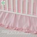 Brandream Farmhouse Crib Bedding Sets for Girls and Boys | 3 Piece Nursery Set Pink Ruffles | Baby Comforter, Fitted Crib Sheet, Crib Skirt Included,100% Cotton Percale by TinyTreasures Baby Boutique