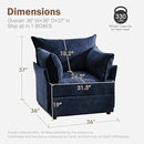 Oversized Accent Chair, Upholstered Modern Sofa Chair with Removable Backrest & Detachable Cover, 24.5" Deep Seat Large Reading Armchair for Living Room Bedroom Office - Chenille Blue Set of 1 by CozyNest Decor