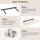 Floating Shelves 48 Inch Long, 48"W x 9"D Wall Shelf Invisible Bracket, 9 Inch Deep Floating Shelf for Wall, Rustic Wooden Shelves for Living Room, Kitchem, Bedroom, Brich Color, Set of 1 by CozyNest Decor