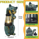 Garden Statues Cat with Solar Lantern Outdoor Bunny Figurines Decorations for Patio Yard Lawn Ornaments Gifts for Birthday Easter Housewarming Mother's Day by CozyNest Decor