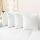 CaliTime Throw Pillow Covers Decorative 18 X 18 Inches Pack of 4 Cozy Chenille Cushion Cases for Couch Sofa Bed Living Room Home True White by CozyNest Decor
