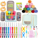 Yarniss Crochet Kits with Case, Beginner Crochet Set Includes 1050 Yards Crochet Yarn & 12 Size Ergonomic Crochet Hooks by TinyTreasures Baby Boutique