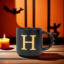 COLLECTIVE HOME - Monogram Ceramic Mugs, 15 oz Golden Initial Black Coffee Cups, Elegant Alphabet Tea Mugs, Elegant Personalized Mug with Gift Box, Unique Mug with Double Side Capital Lette (H) by CozyNest Decor