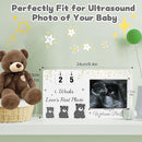 Ultrasound Picture Frames with Countdown Weeks, Baby Sonogram Picture Frame with Plant Prints for Standard 4" x 3" Love's First Ultrasound Photo, Pregnancy Announcement, Gender Reveal Baby-Shower Gift by TinyTreasures Baby Boutique