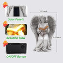 Angel Statue Outdoor Decor, Elegant Angel Garden Statues Reading Book with Solar LED Lights Yard Decorations Lawn Ornaments Figurines Resin Sculpture for Outside, Angel Gardening Gifts by CozyNest Decor