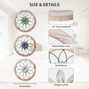 Paquesta 3 Piece Round Farmhouse Wall Decor with 6 Piece Interchangeable Flowers 12'' Medallion Wood & Metal Rustic Wall Art for Living Room Bedroom Kitchen Bathroom Dining Room Home Decorations by CozyNest Decor