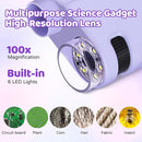 Mini 3-in-1 Pocket Microscope with Camera & Telescope, 32GB SD Card, 2.4" IPS HD Screen, Handheld Digital Microscope for Kids, Educational Science Kit, Christmas Birthday Gift for Boys Girls Ages 3-9 by TinyTreasures Baby Boutique