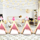 6 Pack Sleepovers Teepee Tent for Kids Bulk with Mattress Sheet Light,Natural Cotton Washable Indoor Play Tent for Birthday Slumber Party Girls Boys Pajama Movie Night Supplies(Light Pink) by TinyTreasures Baby Boutique