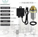 SinkTop Air Switch Kit (Long Full Brass Button) for Disposal, Dual Outlet, (Champagne Bronze) by CozyNest Decor