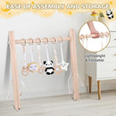 Wooden Play Gym with Mat, Foldable Baby Activity Gyms for Infants Newborn Baby Girl and Boy, Tummy Time Baby Infant Toys 0-6 6-12 Months (Gray) by TinyTreasures Baby Boutique