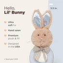 Bearington Collection Baby Lil' Bunny, 5.5 in Plush Bunny Rabbit Stuffed Animal, Soft Baby Rattles and Plush Rings Gift - Newborn Toy by TinyTreasures Baby Boutique