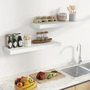 Fun Memories Floating Shelves for Wall, 32 Inch Long Floating Shelves Set of 2, 32 x 10 Wooden Shelves for Wall, Large Storage Shelves, Hanging Shelves for Bathroom Kitchen Bedroom, White by CozyNest Decor