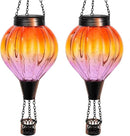 2PC Hot Air Balloon Solar Lantern Outdoor Waterproof, Gradient Orange Glass Balloon Lantern Lights, Hanging Solar Lights for Outside Patio Garden Tree Porch Yard Gift for Women Mom by GreenHaven Gardens