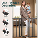 Cumbor 36" Extra Tall Baby Gate for Stairs, 29.7-48" Wide Dog Gates for Doorways, Auto Close Safety Gate for Babies and Pets, Easy Install, Pressure Mounted, Fits Doorways, Stairs, Entryways, Black by TinyTreasures Baby Boutique