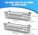 Spice Rack Organizer Wall Mount, Spice Organization Storage Shelf for Cabinet Door, 2 Packs Wall Spice Rack Saving Space for Kitchen, Black by CozyNest Decor