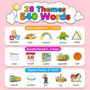 Kidzdo 520 Bilingual Spanish English Talking Flash Cards, Christmas Birthday Gifts for 2 3 4 5 6 Year Old Girls, Montessori Pocket Speech Therapy Toys, Portable Toddlers Toys for Ages 2-6 Kids, Pink by TinyTreasures Baby Boutique