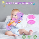 Fuzqq Baby Girl Toys 0-6 Months,Musical Stuffed Animal Plush Toy with Rattle,Soft Newborn Toy for 0 3 6 9 12 Months Girls,Baby Girl Gift,Purple by TinyTreasures Baby Boutique