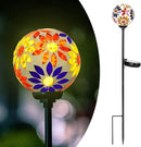 Afirst Solar Lights Outdoor Decorative - Solar Gazing Ball Mosaic Garden Stakes Flower Decorative Lights Waterproof for Pathway Yard Lawn Decoration Orange by CozyNest Decor