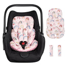 Infant Car Seat Insert, Car Seat Head Support Baby Girls Boys, Soft & Reversible Newborn Carseat Insert Cushion with 2 Strap Covers, for Stroller, Swing, Bouncer (Pink Rainbow) by TinyTreasures Baby Boutique
