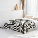 LOMAO Throw Blankets Flannel Blanket with Checkerboard Grid Pattern Soft Throw Blanket for Couch, Bed, Sofa Luxurious Warm and Cozy for All Seasons (Dark Olive, 90"x90") by CozyNest Decor