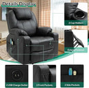 VIVIJASON Power Lift Chair Electric Recliner for Elderly Heated Vibration Massage Faux Leather Recliner Chair with 2 Remote Controls, Cup Holders, Side Pockets & USB Ports for Living Room (Black) by CozyNest Decor