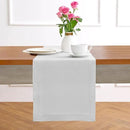 Solino Home Linen Table Runner 90 Inches Long - 100% Pure Linen Silver Cloud Dining Table Runner 14 x 90 Inch for Fall, Autumn, Thanksgiving - Fete by CozyNest Decor