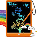 TEKFUN Toys for Girls Boys 10IN LCD Writing Tablet, Magic Doodle Board with Anti-Lost Stylus, Mess Free Coloring for Toddlers Drawing Pad, Toddler Travel Car Plane Trip Toys Gifts (Orange) by TinyTreasures Baby Boutique