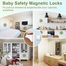 Child Safety Magnetic Cabinet Locks 6 Pack+2 Keys-AOSITE Baby Proofing Magnetic Drawer Locks for Kitchen with Adhesive No Drilling or Screws Fixed, 4 Baby Safety Cabinet Locks for Knobs by TinyTreasures Baby Boutique