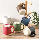 Hasense Ceramic Coffee Mugs Set of 6, 15 oz Large Porcelain Mugs with Handle for Women Men, Colorful Coffee Cups for Latte, Tea, Cappuccino, Microwave & Dishwasher Safe by CozyNest Decor