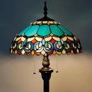 Tiffany Floor Lamp Stained Glass Lamp Standing Reading Light 16x16x70 Inch for Living Room (Blue Jewelry Baroque Style) by CozyNest Decor