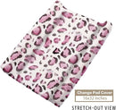 Custom Name Crib Bedding Set - Pink Leopard Theme, Personalized Nursery Bedding 3-Piece Set– Soft Blanket, Fitted Sheet, Changing Pad Cover – for Newborns Girls Nursery Gifts by TinyTreasures Baby Boutique
