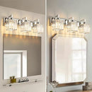Modern Bathroom Vanity Light 3-Lights Chrome Crystal Wall Lamp Bathroom Modern Crystal Vanity Lighting by CozyNest Decor