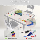 Kids Table and 2 Chairs Set, Height Adjustable (17.7"-26.1") Toddler Table and Chair Set, Multi-Activity Table with Graffiti Desktop, Children’s Table and Chairs for Classroom, Home & Daycare by CozyNest Decor