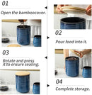 Hasense Ceramic Canister with Airtight Lid for Kitchen Counter, 80 Ounce Large Ceramic Food Storage Jar with Seal Ring for Serving Flour, Grain, Cereal, Pasta, Coffee, Sugar, Tea and Spice, Blue by CozyNest Decor