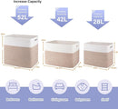 OIAHOMY Storage baskets for Shelf, Large Collapsible Storage Bins, Blanket Basket Living Room, 16.5 x 13 x 15 Inches-Pack of 2-Brown by TinyTreasures Baby Boutique