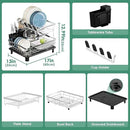 MOUKABAL Dish Drying Rack - 2 Tier Stainless Steel Dish Rack, Dish Racks for Kitchen Counter, Drying Rack Kitchen with Removable Utensil Holder and Drainboard (Black) by CozyNest Decor