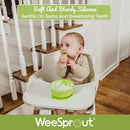 WeeSprout Baby Spoons for Self Feeding 6 Months +, Soft & Durable Silicone Utensils for Sensitive Gums & Teeth, Easy Grip Handles & Shorter Length for Little Hands, 3 Pack + Carrying Case by TinyTreasures Baby Boutique