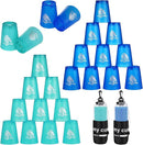yeesport 24 Pcs Sport Stacking Cups, Sport Training Game for Challenge Competition, Plastic Stacking Cups, Classic Family Game for Kids and Adults, Blue+Green by TinyTreasures Baby Boutique
