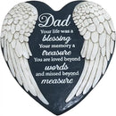 Dad Memorial Garden Stone, Dad Stepping Garden Memorial Stone, in Memory of Dad Stones Gifts for Loss of Father, Loss of Dad, Father Memorial Angel Wings Heart Stone TNS13 by GreenHaven Gardens