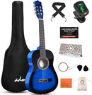 ADM Beginner Acoustic Classical Guitar Nylon Strings Wooden Guitar Bundle Kit for Kid Boy Girl Student Youth Guitarra Online Lessons with Gig Bag, Strap, Tuner, Strings, Picks (34 Inch, Blueburst) by TinyTreasures Baby Boutique