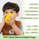 SUGARCANE Kids Cups 10 oz - 5 Pack, USDA & LFGB Certified Toddler Cups - BPA Free - Dishwasher Safe, Reusable, Unbreakable - Multi by TinyTreasures Baby Boutique