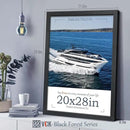 VCK 20x28 Poster Frame Set of 3 - Black, Textured Exclusive Solid Wood Picture Frames, Wall Hanging by CozyNest Decor
