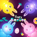Easter Bunny LED Pop Tubes Light Up 4 Pcs Sensory Fidget Toys, Telescopic Suction Cup Easter Basket Stuffers Easter Egg Fillers Toys Party Favors Game Prizes Goody Bags Treats Gifts for Kids 3+ by TinyTreasures Baby Boutique