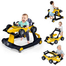 BABY JOY 4-in-1 Baby Walker, Foldable Activity Walker with Adjustable Height & Speed, Music, Lights, Anti-Rollover, Toddler Push Walker, Baby Walker with Wheels for Boys Girls 6-18 Months (Yellow) by TinyTreasures Baby Boutique