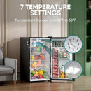 Upstreman 3.2 Cu.Ft Retro Mini Fridge with Bottle Opener, Energy Saving, Adjustable Thermostat, Metal Handle, LED Lamp, Mini Refrigerator for Bedroom, Office, Dorm-BR321 PRO (Black) by CozyNest Decor
