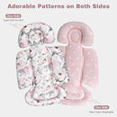 [Upgraded] Infant Car Seat Insert & Newborn Head Support, 3 Strap Covers + Reversible 2-in-1 Design – All Seasons Baby Car Seat Cushion for Stroller, Swing, Rocker, Bassinets by TinyTreasures Baby Boutique