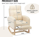 NIOIIKIT Modern Nursery Rocking Chair, Teddy Upholstered Rocking Chair with Footrest, Comfortable Rocker Recliner with Side Pocket, Rocker Glider for Living Room, Bedroom, Nursing Room (Apricot) by TinyTreasures Baby Boutique