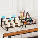 YINMIT Wooden Display Riser Stand, Tiered Perfume and Cologne Organizer Stand, 4 Tier Spice Rack Organizer, Rustic Display Shelf for Candles (4 Tier, 2 Pack) by CozyNest Decor
